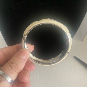 Chic Silver and Cream Bangle